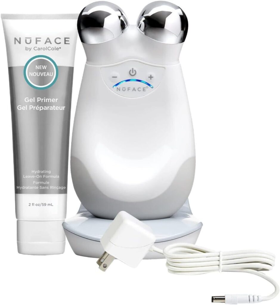 NuFACE Trinity Starter Kit âÂ€Â“ Microcurrent Facial Toning Device with Hydrating Leave-On Gel Primer, 2 Fl Oz