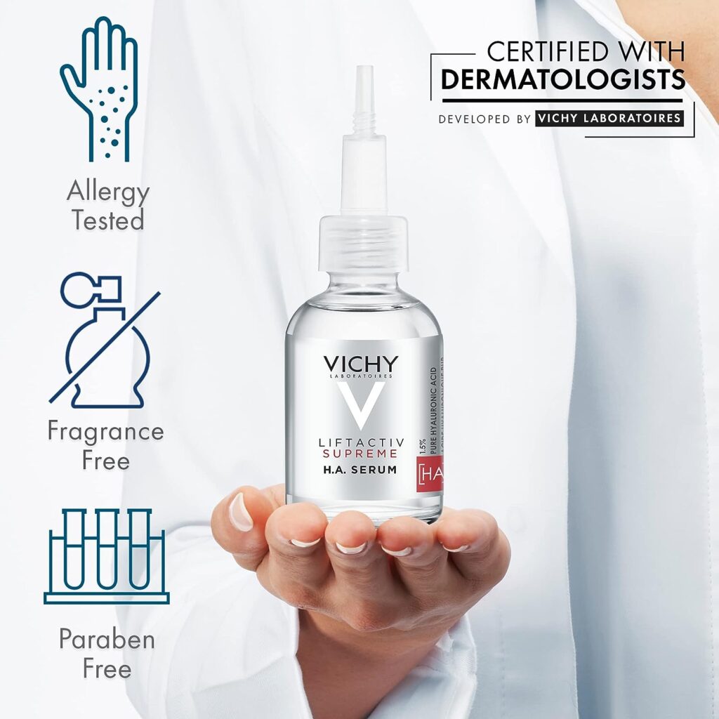 Vichy LiftActiv Supreme 1.5% Hyaluronic Acid Face Serum  Wrinkle Corrector, Anti Aging Serum For Face To Reduce Wrinkles, Plump,  Smooth, Suitable For Sensitive Skin